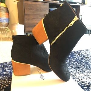 Calvin Klein Jenna Python Nubuck Ankle Boots